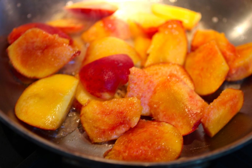 Fruit tart, peach tart, puff pastry