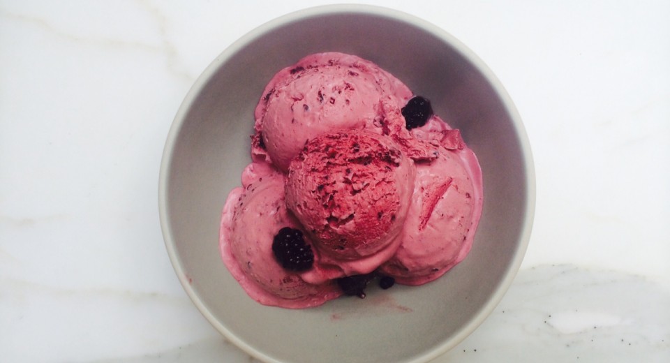 Homemade Mulberry Ice Cream