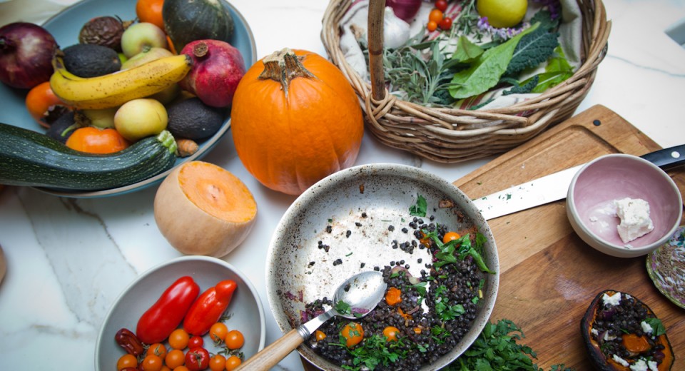 Winter Stuffed Squash and Lentil Recipe